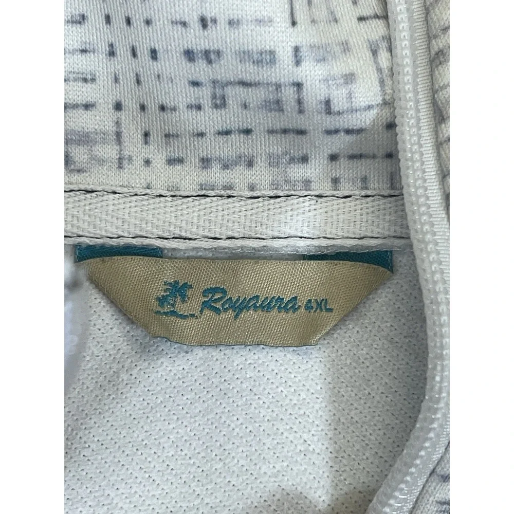 Big And Tall Men's 4XL Royaura 1/4 Zip Pullover Sweatshirt Blue Geometric